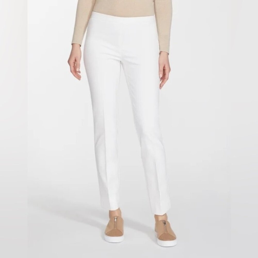 Lafayette 148 New York Bleecker white Cotton Pants Size 8